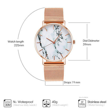 Rose-Gold Mesh Band Female Wrist Watch