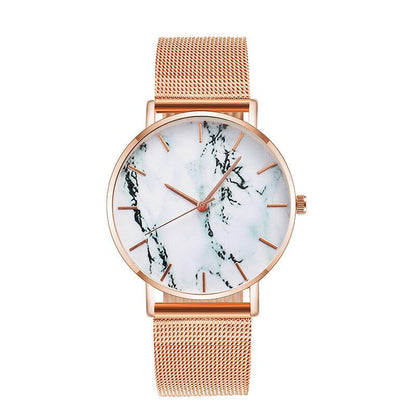 Rose-Gold Mesh Band Female Wrist Watch