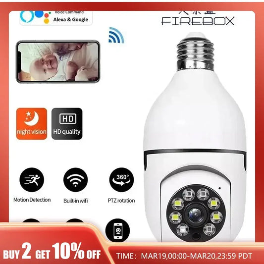 5G Bulb E27 Surveillance Camera Full Color Night Vision