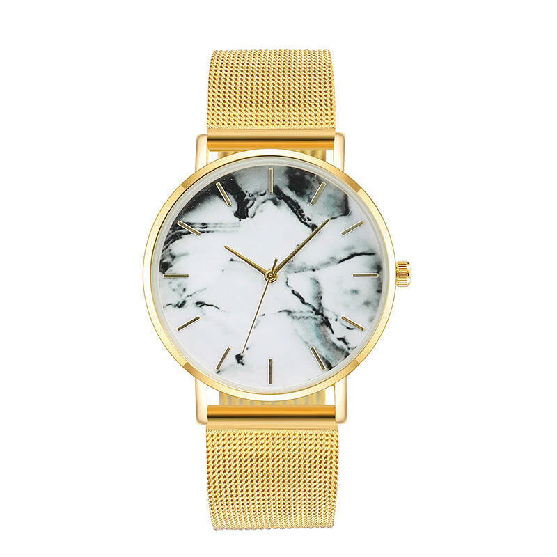 Rose-Gold Mesh Band Female Wrist Watch